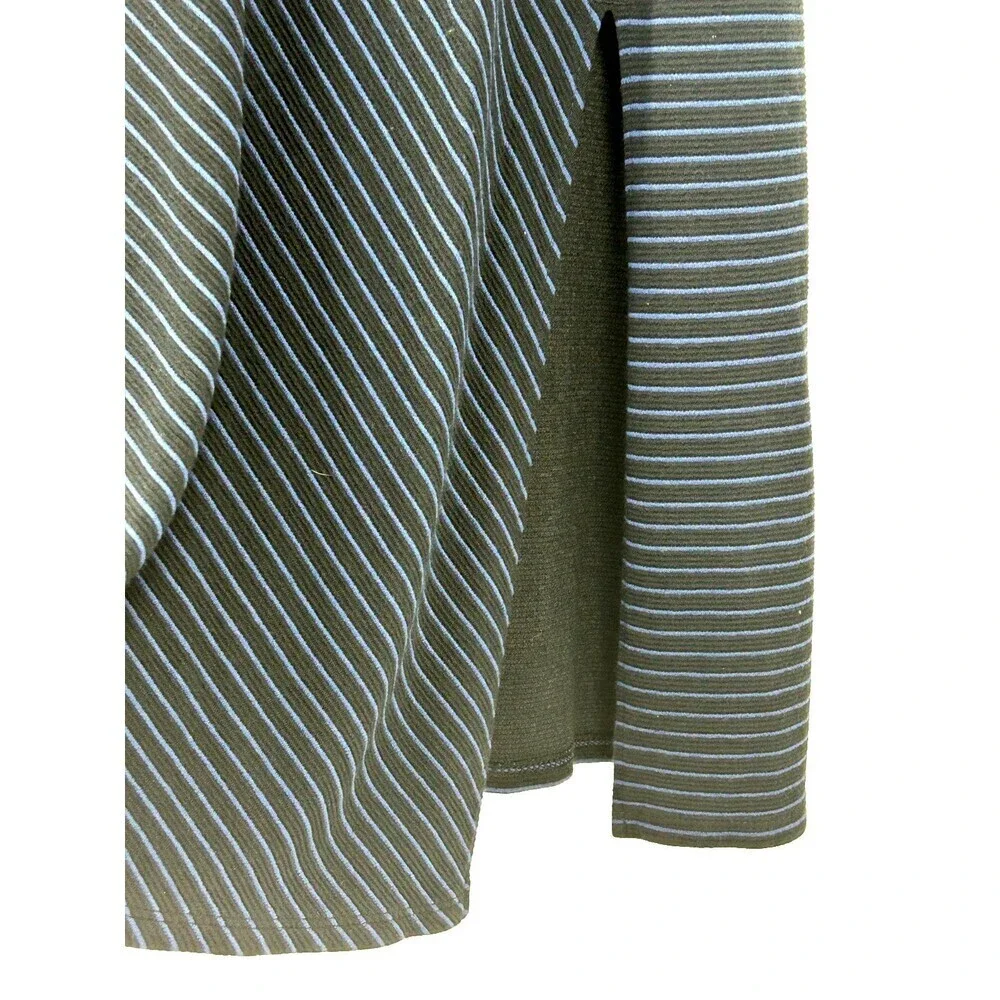 J Jill Wearever Womens Midi Black Blue Striped Pull On Skirt Slit Sz XL 1260E4 - Picture 8 of 11